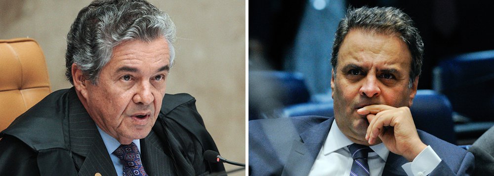 O ministro do STF Marco Aurélio confirmou que o novo pedido de prisão e afastamento do senador Aécio Neves (PSDB-MG), feito pela Procuradoria-Geral da República (PGR), será julgado pela Primeira Turma da Corte, após manifestações dos advogados do senador; a data do julgamento não foi definida; Aécio, que se associou a Michel Temer e ao ex-deputado Eduardo Cunha (PMDB-RJ) para dar um golpe em Dilma Rousseff, foi citado pelo empresário Joesley Batista, dono da JBS, por ter pedido propina de R$ 2 milhões; levantamento do instituto GPP, divulgados pela Carta Capital, apontaram, mês passado, que o tucano, teria somente 1,1% dos votos para presidente da República em seu próprio em Minas (Foto: Leonardo Lucena) O ministro do STF Marco Aurélio confirmou que o novo pedido de prisão e afastamento do senador Aécio Neves (PSDB-MG), feito pela Procuradoria-Geral da República (PGR), será julgado pela Primeira Turma da Corte, após manifestações dos advogados do senador; a data do julgamento não foi definida; Aécio, que se associou a Michel Temer e ao ex-deputado Eduardo Cunha (PMDB-RJ) para dar um golpe em Dilma Rousseff, foi citado pelo empresário Joesley Batista, dono da JBS, por ter pedido propina de R$ 2 milhões; levantamento do instituto GPP, divulgados pela Carta Capital, apontaram, mês passado, que o tucano, teria somente 1,1% dos votos para presidente da República em seu próprio em Minas