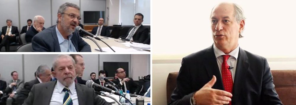 No momento em que o ex-presidente Lula é alvo de uma caçada judicial e corre o risco de ser impedido de disputar as próximas eleições presidenciais, o candidato Ciro Gomes, do PDT, fez um movimento mal calculado e deu crédito ao depoimento do ex-ministro Antonio Palocci; "Fere o centro da narrativa de Lula e do PT, de que há um inimigo externo ao PT promovendo, via judicial, uma perseguição injusta contra o presidente", disse Ciro; "Na medida em que um braço direito de Lula faz isso, fica difícil sustentar a narrativa e atribuir a inimigos", afirmou; isso significa que a possibilidade de Ciro vir a se tornar um possível plano B do PT e do próprio Lula foi praticamente dinamitada (Foto: Leonardo Attuch) No momento em que o ex-presidente Lula é alvo de uma caçada judicial e corre o risco de ser impedido de disputar as próximas eleições presidenciais, o candidato Ciro Gomes, do PDT, fez um movimento mal calculado e deu crédito ao depoimento do ex-ministro Antonio Palocci; "Fere o centro da narrativa de Lula e do PT, de que há um inimigo externo ao PT promovendo, via judicial, uma perseguição injusta contra o presidente", disse Ciro; "Na medida em que um braço direito de Lula faz isso, fica difícil sustentar a narrativa e atribuir a inimigos", afirmou; isso significa que a possibilidade de Ciro vir a se tornar um possível plano B do PT e do próprio Lula foi praticamente dinamitada