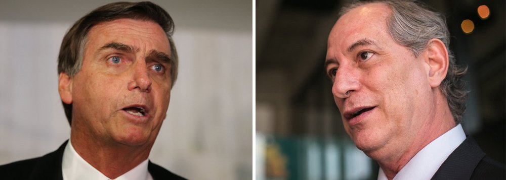 Deputado federal e pré-candidato à Presidência da República, Jair Bolsonaro (PSC-RJ) teceu elogios ao ex-ministro e também pré-candidato à Presidência Ciro Gomes (PDT-CE) e afirmou que ambos possuem "muito em comum"; "Temos muitas coisas em comum. Nossa defesa é pelo Brasil, mas pecamos às vezes pelas palavras que dizemos", disse; ainda segundo Bolsonaro, as pesquisas apontam uma polarização entre Lula e ele; "Está polarizado entre o lado Lula e o outro lado, eu. Mas Lula não sabe de nada e vem sendo hostilizado em Minas e não está conseguindo falar nada", afirmou (Foto: Paulo Emílio) Deputado federal e pré-candidato à Presidência da República, Jair Bolsonaro (PSC-RJ) teceu elogios ao ex-ministro e também pré-candidato à Presidência Ciro Gomes (PDT-CE) e afirmou que ambos possuem "muito em comum"; "Temos muitas coisas em comum. Nossa defesa é pelo Brasil, mas pecamos às vezes pelas palavras que dizemos", disse; ainda segundo Bolsonaro, as pesquisas apontam uma polarização entre Lula e ele; "Está polarizado entre o lado Lula e o outro lado, eu. Mas Lula não sabe de nada e vem sendo hostilizado em Minas e não está conseguindo falar nada", afirmou