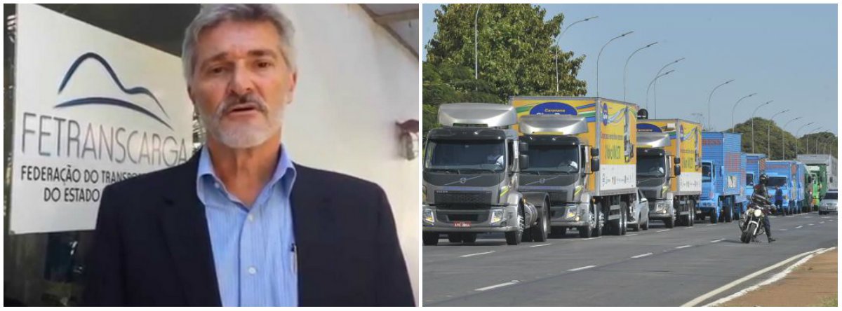 A advertência é do presidente da Federação do Transporte de Cargas do Estado do Rio de Janeiro (Fetranscarga), Eduardo Rebuzzi; "A tensão que está existindo aqui no Rio de Janeiro é muito grande. É óbvio que ninguém quer deixar de transportar cargas. Ninguém quer deixar de abastecer o Rio. E quando eu falo de abastecer, não é só colocar alimentos, roupas, eletroeletrônicos. É abastecer o aeroporto, botar gasolina nos postos. Se houver uma paralisação, chegar a um momento limite, vai parar o Rio de Janeiro como um todo", avisou (Foto: Leonardo Lucena) A advertência é do presidente da Federação do Transporte de Cargas do Estado do Rio de Janeiro (Fetranscarga), Eduardo Rebuzzi; "A tensão que está existindo aqui no Rio de Janeiro é muito grande. É óbvio que ninguém quer deixar de transportar cargas. Ninguém quer deixar de abastecer o Rio. E quando eu falo de abastecer, não é só colocar alimentos, roupas, eletroeletrônicos. É abastecer o aeroporto, botar gasolina nos postos. Se houver uma paralisação, chegar a um momento limite, vai parar o Rio de Janeiro como um todo", avisou