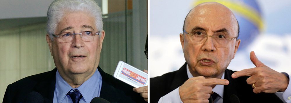 Para o jornalista Esmael Mrais, o senador Roberto Requião (PMDB-PR) não tem dúvidas de que o ministro da Fazenda Henrique Meirelles vai cair nas próximas horas porque perdeu o controle da dívida que bateu os R$ 200 bilhões; "O Meireles subiu no telhado e a dívida do país caiu no poço?", tuitou Requião; "Traduzindo Requião quis dizer com "Meirelles subiu no telhado" que haverá calote em algumas áreas; nem os bancos têm segurança que receberão os bilionários juros", avalia (Foto: Paulo Emílio) Para o jornalista Esmael Mrais, o senador Roberto Requião (PMDB-PR) não tem dúvidas de que o ministro da Fazenda Henrique Meirelles vai cair nas próximas horas porque perdeu o controle da dívida que bateu os R$ 200 bilhões; "O Meireles subiu no telhado e a dívida do país caiu no poço?", tuitou Requião; "Traduzindo Requião quis dizer com "Meirelles subiu no telhado" que haverá calote em algumas áreas; nem os bancos têm segurança que receberão os bilionários juros", avalia
