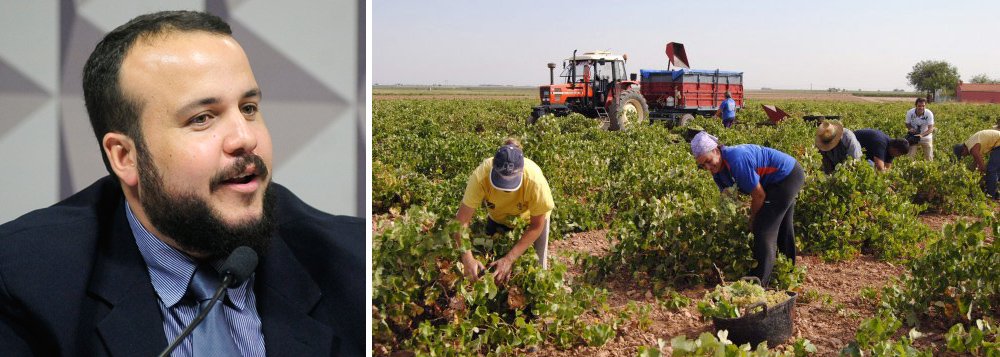 Reforma trabalhista do governo Michel Temer deverá entrar em vigor em novembro deste ano e os impactos para os trabalhadores rurais deverão ser ainda maiores que nas demais categoriais; "É o apocalipse", diz o assessor jurídico da Confederação Nacional do Trabalhadores Assalariados e Assalariadas Rurais (Contar), Carlos Eduardo Chaves; "Desafio qualquer empregador do campo a abrir qualquer planilha de custo dele e me mostrar que o custo do trabalho é o seu maior gasto. Ele gasta mais com máquinas, com agrotóxicos e menos com trabalhador. O que eles querem é aumentar o lucro", dispara (Foto: Paulo Emílio) Reforma trabalhista do governo Michel Temer deverá entrar em vigor em novembro deste ano e os impactos para os trabalhadores rurais deverão ser ainda maiores que nas demais categoriais; "É o apocalipse", diz o assessor jurídico da Confederação Nacional do Trabalhadores Assalariados e Assalariadas Rurais (Contar), Carlos Eduardo Chaves; "Desafio qualquer empregador do campo a abrir qualquer planilha de custo dele e me mostrar que o custo do trabalho é o seu maior gasto. Ele gasta mais com máquinas, com agrotóxicos e menos com trabalhador. O que eles querem é aumentar o lucro", dispara