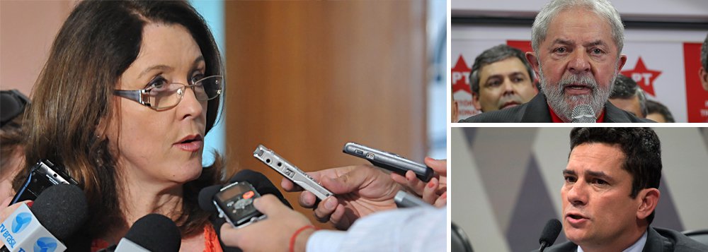 Jornalista Helena Chagas afirmou nesta quarta-feira, 19, que o juiz Sérgio Moro atuou como agente político e midiático ao negar recurso da defesa do ex-presidente Lula contra sua condenação; para Chagas, ao desembarcar do campo técnico, Moro reforça a narrativa da perseguição política a Lula. "O risco de passar do ponto, para Moro – que já não tem a intocabilidade dos primeiros tempos – é dar razão a Lula em recursos às instancias superiores. Se não no TRF4, alguém no STJ ou no STF pode estar ficando com vontade de dar um puxão de orelhas no juiz mais famoso do Brasil. O caso Lula, que atrai todas as atenções, será a oportunidade para isso", afirma (Foto: Aquiles Lins) Jornalista Helena Chagas afirmou nesta quarta-feira, 19, que o juiz Sérgio Moro atuou como agente político e midiático ao negar recurso da defesa do ex-presidente Lula contra sua condenação; para Chagas, ao desembarcar do campo técnico, Moro reforça a narrativa da perseguição política a Lula. "O risco de passar do ponto, para Moro – que já não tem a intocabilidade dos primeiros tempos – é dar razão a Lula em recursos às instancias superiores. Se não no TRF4, alguém no STJ ou no STF pode estar ficando com vontade de dar um puxão de orelhas no juiz mais famoso do Brasil. O caso Lula, que atrai todas as atenções, será a oportunidade para isso", afirma