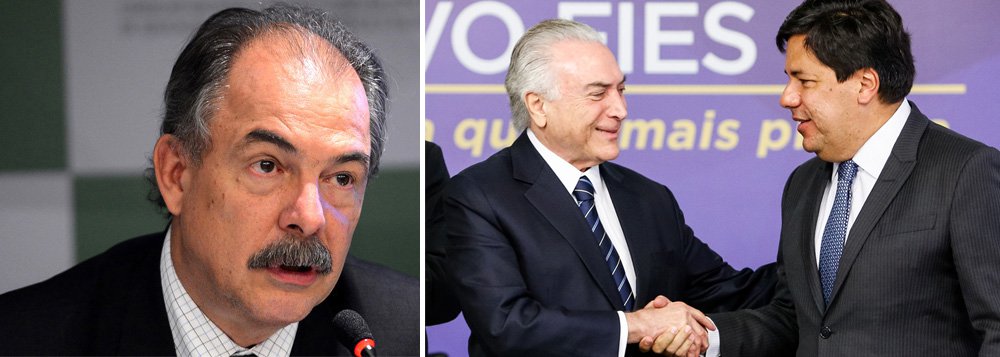 Em carta aberta em defesa da educação brasileira, o ex-ministro da Educação Aloizio Mercadante rebate as declarações do atual comandante da pasta e aliado de Michel Temer, Mendonça Filho (DEM), que criticou as políticas educacionais dos governos do PT; "O novo padrão público de financiamento, construído nos governos Lula e Dilma, assegurou crescimento real no orçamento da educação, de 206%. No governo Dilma, tivemos R$ 54 bilhões acima do piso constitucional; Mercadante afirma que o governo Temer, "com truculência e "sem diálogo", promove um desmonte na educação nacional; o ex-ministro afirma ainda que Mendonça Filho integra o DEM, partido que foi contra o Enem e votou contra o ProUni (Foto: José Barbacena) Em carta aberta em defesa da educação brasileira, o ex-ministro da Educação Aloizio Mercadante rebate as declarações do atual comandante da pasta e aliado de Michel Temer, Mendonça Filho (DEM), que criticou as políticas educacionais dos governos do PT; "O novo padrão público de financiamento, construído nos governos Lula e Dilma, assegurou crescimento real no orçamento da educação, de 206%. No governo Dilma, tivemos R$ 54 bilhões acima do piso constitucional; Mercadante afirma que o governo Temer, "com truculência e "sem diálogo", promove um desmonte na educação nacional; o ex-ministro afirma ainda que Mendonça Filho integra o DEM, partido que foi contra o Enem e votou contra o ProUni