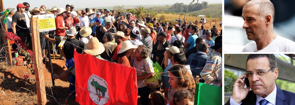 Movimento dos Trabalhadores Rurais Sem Terra (MST) continuou na madrugada desta quarta-feira (26) sua Jornada Nacional de Lutas. Eles ocuparam a fazenda do empresário Eike Batista, em São Joaquim de Bicas (MG), e o perímetro irrigado no Rio Grande do Norte, do ex-ministro Henrique Eduardo Alves (PMDB); Desde ontem, o MST ocupa terras de figuras públicas investigadas por corrupção, como o ex-presidente da CBF, Ricardo Teixeira; o presidente do PP, Ciro Nogueira; o ministro da Agricultura Blairo Maggi e também o Coronel Lima, ex-assessor e amigo pessoal de Temer; ocupações devem continuar até o próximo dia 2, quando a Câmara a abertura de processo contra Michel Temer por corrupção (Foto: Aquiles Lins) Movimento dos Trabalhadores Rurais Sem Terra (MST) continuou na madrugada desta quarta-feira (26) sua Jornada Nacional de Lutas. Eles ocuparam a fazenda do empresário Eike Batista, em São Joaquim de Bicas (MG), e o perímetro irrigado no Rio Grande do Norte, do ex-ministro Henrique Eduardo Alves (PMDB); Desde ontem, o MST ocupa terras de figuras públicas investigadas por corrupção, como o ex-presidente da CBF, Ricardo Teixeira; o presidente do PP, Ciro Nogueira; o ministro da Agricultura Blairo Maggi e também o Coronel Lima, ex-assessor e amigo pessoal de Temer; ocupações devem continuar até o próximo dia 2, quando a Câmara a abertura de processo contra Michel Temer por corrupção