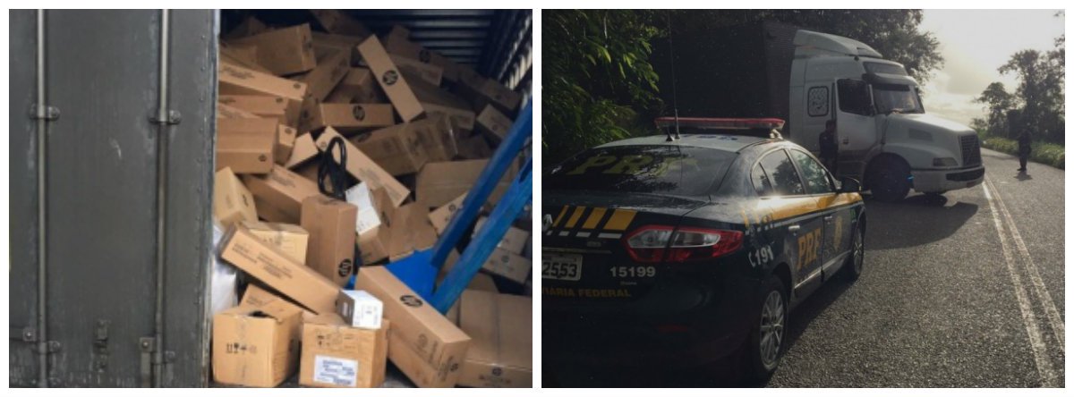 A Polícia Rodoviária Federal (PRF) recuperou uma carga de tonners avaliada em R$ 1,5 milhão; dois veículos roubados também foram recuperados; ação aconteceu a 300 metros da BR-101, em Alagoas; uma ligação de uma empresa de rastreamento de veículos informando que havia perdido contato com o motorista de um caminhão e que suspeitava que ele havia sido roubado foi fundamental para ação da PRF (Foto: Voney Malta) A Polícia Rodoviária Federal (PRF) recuperou uma carga de tonners avaliada em R$ 1,5 milhão; dois veículos roubados também foram recuperados; ação aconteceu a 300 metros da BR-101, em Alagoas; uma ligação de uma empresa de rastreamento de veículos informando que havia perdido contato com o motorista de um caminhão e que suspeitava que ele havia sido roubado foi fundamental para ação da PRF