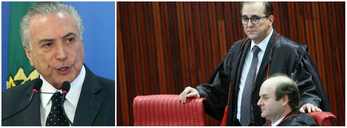 Michel Temer disse que a decisão do Tribunal Superior Eleitoral (TSE) de não cassar a chapa Dilma-Temer, eleita em 2014, foi tomada "de modo independente", após um debate onde, de forma "plena e absoluta", prevaleceu "a Justiça"; dos quatro votos que teve, Temer contou com dois ministros que ele próprio nomeou e com o amigo Gilmar Mendes, que, na prática, agiu como seu advogado de defesa (Foto: Leonardo Attuch) Michel Temer disse que a decisão do Tribunal Superior Eleitoral (TSE) de não cassar a chapa Dilma-Temer, eleita em 2014, foi tomada "de modo independente", após um debate onde, de forma "plena e absoluta", prevaleceu "a Justiça"; dos quatro votos que teve, Temer contou com dois ministros que ele próprio nomeou e com o amigo Gilmar Mendes, que, na prática, agiu como seu advogado de defesa