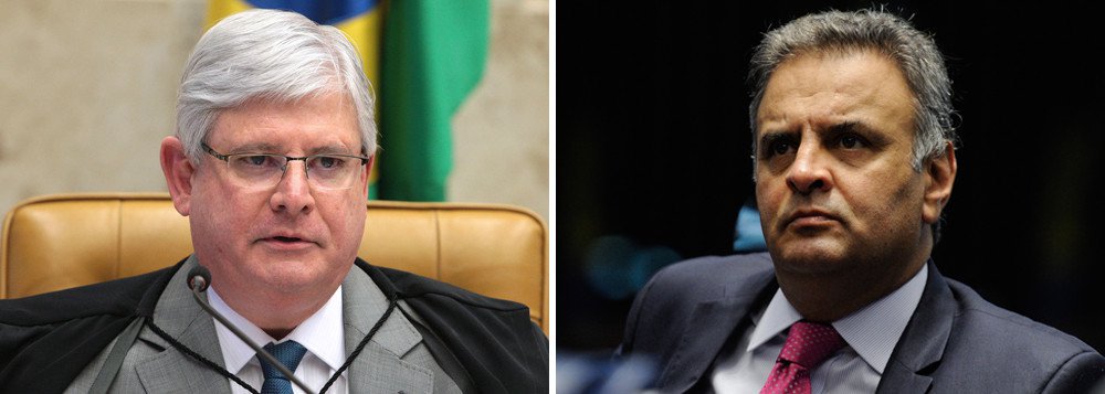 Procurador-geral da República (PGR), Rodrigo Janot, protocolou no Supremo Tribunal Federal (STF) autorização para investigar a participação de laranjas em possível enriquecimento ilícito do senador afastado Aécio Neves (PSDB-MG) e reservar os bens lícitos para garantir a reparação de danos e o pagamento de multas, caso fiquem comprovados os crimes; entre as revelações dos executivos da JBS ao Ministério Público, está o pagamento de R$ 60 milhões a Aécio por meio de emissões de notas frias em 2014, quando foi candidato à presidência da República; tucano que articulou o golpe parlamentar de 2016 após perder as eleições circula como cadáver político e tem atualmente 1% de intenções de voto (Foto: Aquiles Lins) Procurador-geral da República (PGR), Rodrigo Janot, protocolou no Supremo Tribunal Federal (STF) autorização para investigar a participação de laranjas em possível enriquecimento ilícito do senador afastado Aécio Neves (PSDB-MG) e reservar os bens lícitos para garantir a reparação de danos e o pagamento de multas, caso fiquem comprovados os crimes; entre as revelações dos executivos da JBS ao Ministério Público, está o pagamento de R$ 60 milhões a Aécio por meio de emissões de notas frias em 2014, quando foi candidato à presidência da República; tucano que articulou o golpe parlamentar de 2016 após perder as eleições circula como cadáver político e tem atualmente 1% de intenções de voto