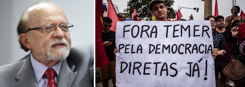 Vice-presidente nacional do PSDB e ex-governador de São Paulo, Alberto Goldman afirma, mesmo com 85% dos brasileiros defendendo eleições diretas para a escolha do substituto de Michel Temer, que o melhor caminho para superação da crise se Temer renunciar é a convocação de eleições indiretas; para ele, "mudar a Constituição a um ano e meio das eleições de 2018 para mexer no processo eleitoral não tem o mínimo sentido" (Foto: Gisele Federicce) Vice-presidente nacional do PSDB e ex-governador de São Paulo, Alberto Goldman afirma, mesmo com 85% dos brasileiros defendendo eleições diretas para a escolha do substituto de Michel Temer, que o melhor caminho para superação da crise se Temer renunciar é a convocação de eleições indiretas; para ele, "mudar a Constituição a um ano e meio das eleições de 2018 para mexer no processo eleitoral não tem o mínimo sentido"