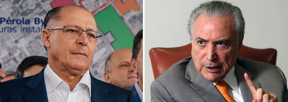 Governador de São Paulo, Geraldo Alckmin (PSDB), nega que a decisão da executiva nacional do partido de se manter na base aliada de Michel Temer passa pela condição de uma aliança com o PMDB em 2018; "Não tem nada a ver com 2018", disse; segundo ele, o PSDB tomou a decisão de apoiar Temer "porque entendeu que, neste momento, sair do governo prejudicaria ainda mais o Brasil" (Foto: Gisele Federicce) Governador de São Paulo, Geraldo Alckmin (PSDB), nega que a decisão da executiva nacional do partido de se manter na base aliada de Michel Temer passa pela condição de uma aliança com o PMDB em 2018; "Não tem nada a ver com 2018", disse; segundo ele, o PSDB tomou a decisão de apoiar Temer "porque entendeu que, neste momento, sair do governo prejudicaria ainda mais o Brasil"