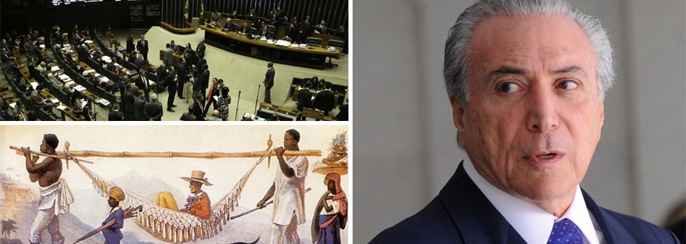 "Esse espetáculo indigesto da compra de deputados a fim de que rejeitem a denúncia de corrupção contra Temer não está dando prejuízo apenas aos cofres públicos, afundando mais e mais a economia e dando ânsia de vômito nos homens de bem; está tirando o Brasil do mapa dos países civilizados do século 21", diz o colunista do 247 Alex Solnik sobre as articulações de Michel Temer para barrar a investigação de corrupção passiva contra ele; "As notícias de que Temer já tem maioria para continuar no governo não surpreendem a quem conhece a nossa história. O Brasil viveu e ainda vive dividido entre Casa Grande e Senzala. A Casa Grande comprava e vendia escravos; hoje, compra e vende deputados", diz Solnik (Foto: Alex Solnik) "Esse espetáculo indigesto da compra de deputados a fim de que rejeitem a denúncia de corrupção contra Temer não está dando prejuízo apenas aos cofres públicos, afundando mais e mais a economia e dando ânsia de vômito nos homens de bem; está tirando o Brasil do mapa dos países civilizados do século 21", diz o colunista do 247 Alex Solnik sobre as articulações de Michel Temer para barrar a investigação de corrupção passiva contra ele; "As notícias de que Temer já tem maioria para continuar no governo não surpreendem a quem conhece a nossa história. O Brasil viveu e ainda vive dividido entre Casa Grande e Senzala. A Casa Grande comprava e vendia escravos; hoje, compra e vende deputados", diz Solnik