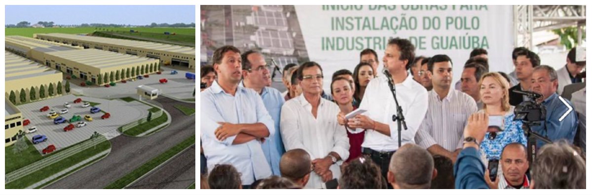 O Pólo Químico Industrial da Guaiuba é uma parceria do Governo do Estado, Sindicato das Indústrias Químicas, Farmacêuticas e da Destilação e Refinação de Petróleo no Estado do Ceará (Sindquímica-CE) e Prefeitura de Guaiuba. O Governo está investindo cerca R4 10,8 milhões em obras de infraestrutura. O grupo Brilux deve investir aproximadamente R$ 56 milhões na instalação da nova fábrica, para produção de água sanitária, amaciante e lava-louça com expectativa de comercializar 3,9 milhões de caixas por ano. Além do parque fabril, a estrutura contemplará um centro logístico responsável por movimentar produtos fabricados no Ceará e em Pernambuco (Foto: Fatima 247) O Pólo Químico Industrial da Guaiuba é uma parceria do Governo do Estado, Sindicato das Indústrias Químicas, Farmacêuticas e da Destilação e Refinação de Petróleo no Estado do Ceará (Sindquímica-CE) e Prefeitura de Guaiuba. O Governo está investindo cerca R4 10,8 milhões em obras de infraestrutura. O grupo Brilux deve investir aproximadamente R$ 56 milhões na instalação da nova fábrica, para produção de água sanitária, amaciante e lava-louça com expectativa de comercializar 3,9 milhões de caixas por ano. Além do parque fabril, a estrutura contemplará um centro logístico responsável por movimentar produtos fabricados no Ceará e em Pernambuco