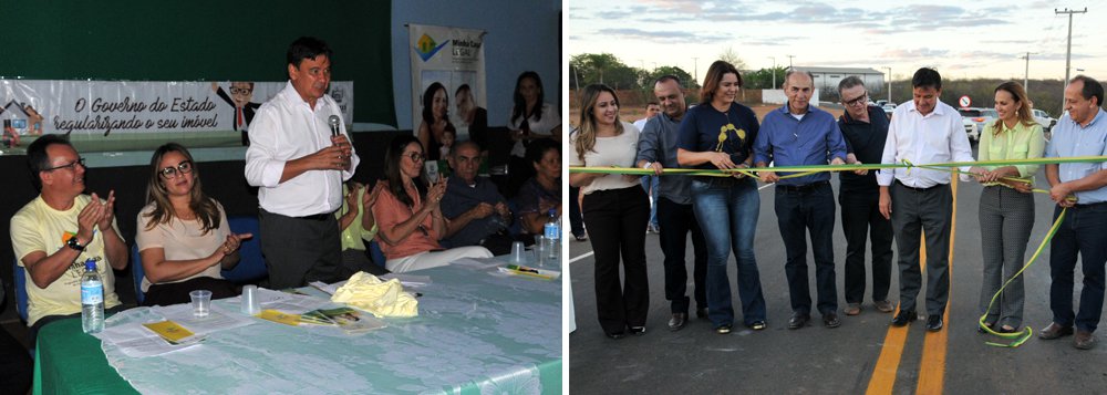 O governador Wellington Dias inaugurou o rodoanel do município de São Raimundo Nonato; a obra foi executada pela Secretaria de Estado da Infraestrutura (Seinfra) e tem 2,5 km de extensão asfáltica em Concreto Betuminoso Usinado Quente (CBUQ), evitando que os carros de grande porte passem pelo Centro da cidade; “São Raimundo Nonato é uma cidade turística, belíssima. A cidade de Dom Inocêncio, que será canonizado pelo Vaticano, e que será cada vez mais conhecida. Aqui tem um trânsito muito pesado, principalmente vindo da Bahia”, disse (Foto: Leonardo Lucena) O governador Wellington Dias inaugurou o rodoanel do município de São Raimundo Nonato; a obra foi executada pela Secretaria de Estado da Infraestrutura (Seinfra) e tem 2,5 km de extensão asfáltica em Concreto Betuminoso Usinado Quente (CBUQ), evitando que os carros de grande porte passem pelo Centro da cidade; “São Raimundo Nonato é uma cidade turística, belíssima. A cidade de Dom Inocêncio, que será canonizado pelo Vaticano, e que será cada vez mais conhecida. Aqui tem um trânsito muito pesado, principalmente vindo da Bahia”, disse