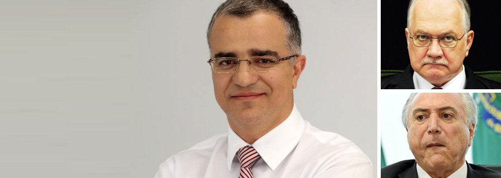 jornalista Kennedy Alencar avalia que o governo Michel Temer está cada vez mais preocupado com uma eventual prisão do deputado federal afastado Rodrigo Rocha Loures (PMDB-PR), ex-assessor e homem de confiança de Temer, filmado com uma mala com R$ 500 mil em propina paga pelo grupo JBS; temor é que caso o ministro do STF Edson Fachin decida pela prisão, Loures feche um acordo de delação premiada; segundo ele, uma "declaração aberta de guerra" entre Fachin e aliados de Temer "já teve início nos bastidores por meio de um ofício enviado por um grupo de parlamentares pedindo explicações sobre eventual ajuda da JBS para que ele tivesse a indicação dele ao Supremo aprovada pelo Senado" (Foto: Paulo Emílio) jornalista Kennedy Alencar avalia que o governo Michel Temer está cada vez mais preocupado com uma eventual prisão do deputado federal afastado Rodrigo Rocha Loures (PMDB-PR), ex-assessor e homem de confiança de Temer, filmado com uma mala com R$ 500 mil em propina paga pelo grupo JBS; temor é que caso o ministro do STF Edson Fachin decida pela prisão, Loures feche um acordo de delação premiada; segundo ele, uma "declaração aberta de guerra" entre Fachin e aliados de Temer "já teve início nos bastidores por meio de um ofício enviado por um grupo de parlamentares pedindo explicações sobre eventual ajuda da JBS para que ele tivesse a indicação dele ao Supremo aprovada pelo Senado"