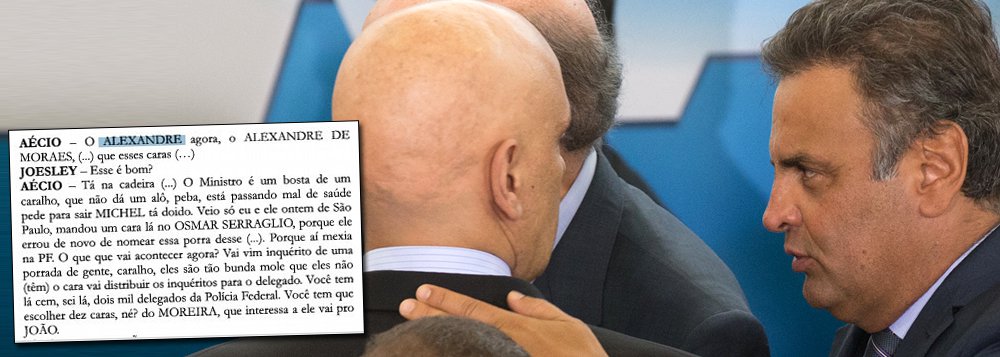 Conflito de interesses no STF; áudio que incrimina Aécio Neves por lavagem de dinheiro cita o ministro do STF Alexandre de Moraes, um dos membros da Primeira Turma da Suprema Corte, que vai analisar o caso; num país republicano, o ministro deveria se declarar impedido de julgar a questão (Foto: Charles Nisz) Conflito de interesses no STF; áudio que incrimina Aécio Neves por lavagem de dinheiro cita o ministro do STF Alexandre de Moraes, um dos membros da Primeira Turma da Suprema Corte, que vai analisar o caso; num país republicano, o ministro deveria se declarar impedido de julgar a questão