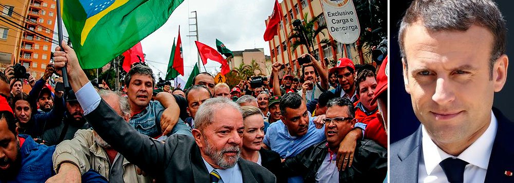 "Com uma maioria de líderes históricos se retirando de cena, a direita brasileira sonha com uma versão verde amarela de Emmanuel Macron, o novo presidente da França, para enfrentar a próxima eleição presidencial, seja lá quando ela vier a ocorrer", escreve Paulo Moreira Leite, articulista do 247; "Seus problemas são dois. O primeiro é que seu programa de reformas, semelhante ao que o novo governo tentará aplicar na França, é rejeitado por mais de 80% da população. O segundo é Lula, uma candidatura que ameaça toda tentativa de fabricar um consenso artificial em torno de um projeto de retirada de direitos e conquistas"; para PML, Macron "pode ser entendido como uma versão à francesa das reformas que a dupla Temer-Meirelles pretende implantar a ferro e fogo" (Foto: Paulo Moreira Leite) "Com uma maioria de líderes históricos se retirando de cena, a direita brasileira sonha com uma versão verde amarela de Emmanuel Macron, o novo presidente da França, para enfrentar a próxima eleição presidencial, seja lá quando ela vier a ocorrer", escreve Paulo Moreira Leite, articulista do 247; "Seus problemas são dois. O primeiro é que seu programa de reformas, semelhante ao que o novo governo tentará aplicar na França, é rejeitado por mais de 80% da população. O segundo é Lula, uma candidatura que ameaça toda tentativa de fabricar um consenso artificial em torno de um projeto de retirada de direitos e conquistas"; para PML, Macron "pode ser entendido como uma versão à francesa das reformas que a dupla Temer-Meirelles pretende implantar a ferro e fogo"
