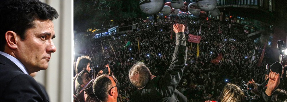 "Moro condenou um cidadão – que ainda não foi condenado em definitivo - a passar um ano sendo obrigado a viver de esmola ou de caixa 2, já que não pode movimentar dinheiro legalmente", escreve o colunista Alex Solnik; "Inexperiente que é, o suposto tzar – Putin daria boas risadas com a piada – a cada punhal que enterra no peito de Lula em vez de sangrá-lo o fortalece", avalia o jornalista; "Essa facada pecuniária já está provocando um enorme movimento nacional em prol de uma vaquinha – no caso, uma vacona – para Lula não morrer de fome", lembra ele; na noite dessa quinta-feira, Lula discursou para 120 mil pessoas na avenida Paulista, que enfrentaram o frio para declarar apoio ao ex-presidente (Foto: Alex Solnik) "Moro condenou um cidadão – que ainda não foi condenado em definitivo - a passar um ano sendo obrigado a viver de esmola ou de caixa 2, já que não pode movimentar dinheiro legalmente", escreve o colunista Alex Solnik; "Inexperiente que é, o suposto tzar – Putin daria boas risadas com a piada – a cada punhal que enterra no peito de Lula em vez de sangrá-lo o fortalece", avalia o jornalista; "Essa facada pecuniária já está provocando um enorme movimento nacional em prol de uma vaquinha – no caso, uma vacona – para Lula não morrer de fome", lembra ele; na noite dessa quinta-feira, Lula discursou para 120 mil pessoas na avenida Paulista, que enfrentaram o frio para declarar apoio ao ex-presidente