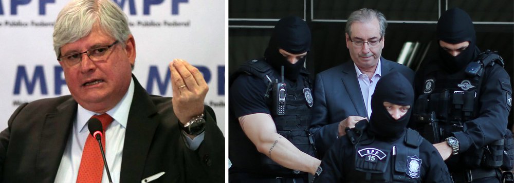 Procurador-geral da República, Rodrigo Janot, defendeu a permanência do ex-deputado Eduardo Cunha (PMDB-RJ) na prisão alegando que, caso solto, ele possa voltar a cometer crimes; para Janot, "é elevado o risco de reiteração delitiva caso seja posto em liberdade" e o "seu potencial delitivo, hoje, está concentrado mais na capacidade de influenciar seus asseclas, ainda ocupantes de cadeiras no Congresso Nacional, do que propriamente no abuso das prerrogativas de parlamentar"; Cunha está preso desde o ano passado no âmbito da Lava Jato (Foto: Paulo Emílio) Procurador-geral da República, Rodrigo Janot, defendeu a permanência do ex-deputado Eduardo Cunha (PMDB-RJ) na prisão alegando que, caso solto, ele possa voltar a cometer crimes; para Janot, "é elevado o risco de reiteração delitiva caso seja posto em liberdade" e o "seu potencial delitivo, hoje, está concentrado mais na capacidade de influenciar seus asseclas, ainda ocupantes de cadeiras no Congresso Nacional, do que propriamente no abuso das prerrogativas de parlamentar"; Cunha está preso desde o ano passado no âmbito da Lava Jato