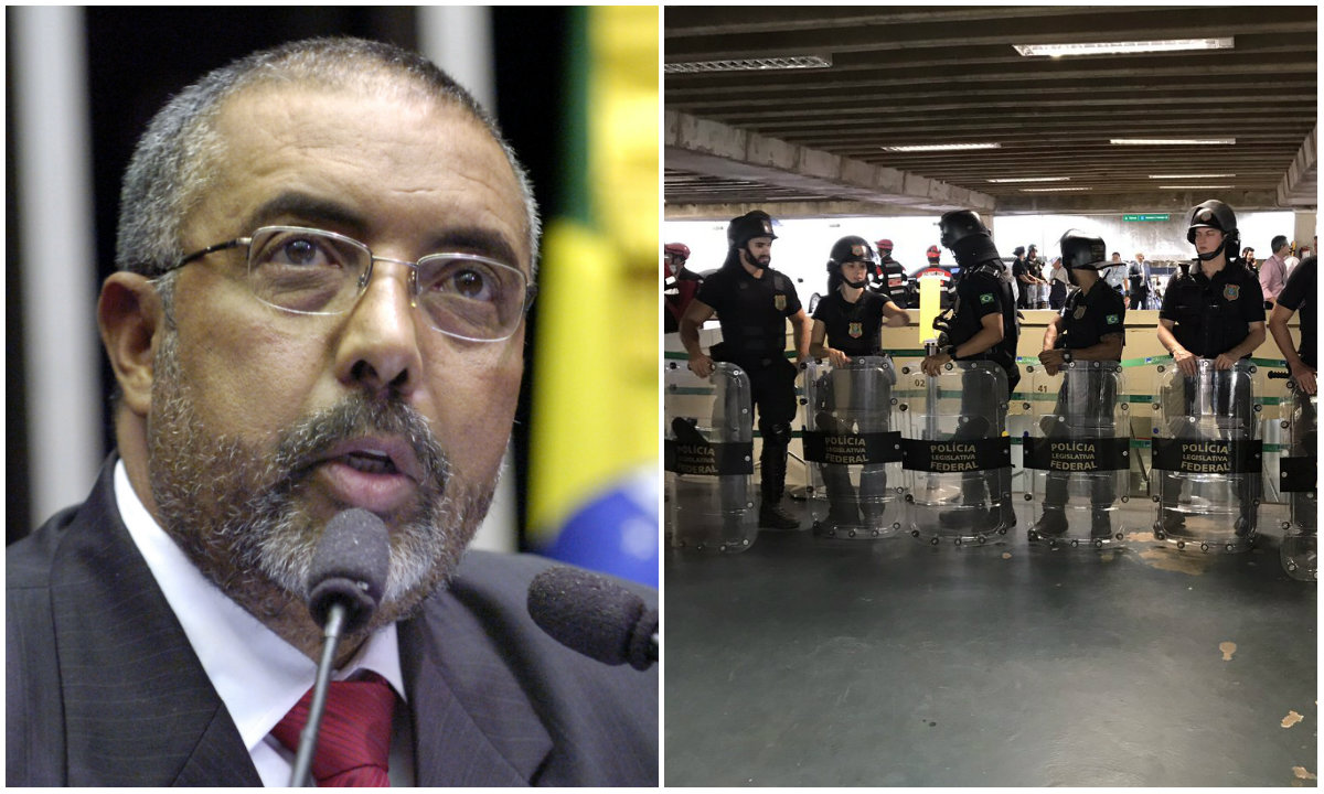Em vídeo, o senador Paulo Paim (PT-RS) denuncia "repressão" na Casa do Povo, com o cerco de policiais e agentes da Força Nacional no prédio da Câmara dos Deputados, para impedir a entrada de agentes penitenciários que protestam contra a reforma da Previdência, cujos destaques são votados em Comissão Especial da Casa; a Câmara proibiu a entrada de pessoas não credenciadas na Casa nesta terça e quarta para evitar protestos contra a proposta do governo Temer (Foto: Gisele Federicce) Em vídeo, o senador Paulo Paim (PT-RS) denuncia "repressão" na Casa do Povo, com o cerco de policiais e agentes da Força Nacional no prédio da Câmara dos Deputados, para impedir a entrada de agentes penitenciários que protestam contra a reforma da Previdência, cujos destaques são votados em Comissão Especial da Casa; a Câmara proibiu a entrada de pessoas não credenciadas na Casa nesta terça e quarta para evitar protestos contra a proposta do governo Temer