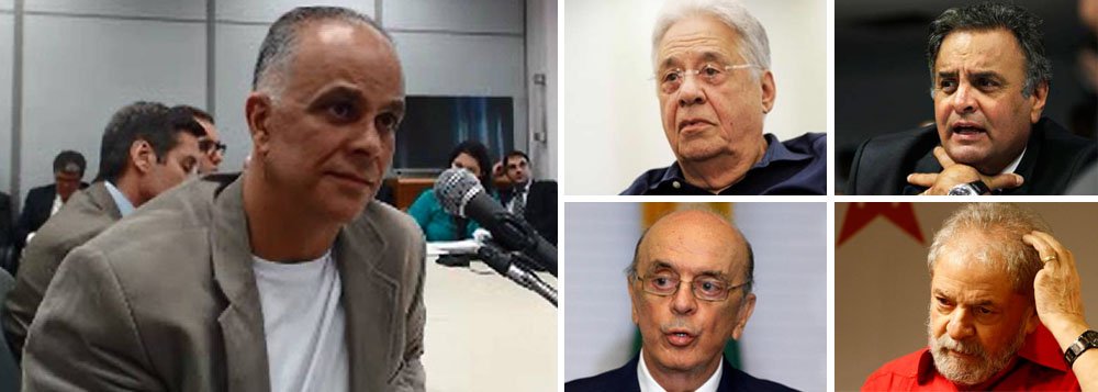 O acordo de delação premiada fechado com a Polícia Federal pelo empresário Marcos Valério, que já cumpre pena pela condenação no caso do 'mensalão', deve atingir diversos tucanos – os senadores Aécio Neves (PSDB-MG) e José Serra (PSDB-MG), o ex-presidente Fernando Henrique Cardoso e o ex-governador de Minas Eduardo Azeredo –, além do ex-presidente Lula; o acordo foi rejeitado pela Procuradoria Geral da República (Foto: Gisele Federicce) O acordo de delação premiada fechado com a Polícia Federal pelo empresário Marcos Valério, que já cumpre pena pela condenação no caso do 'mensalão', deve atingir diversos tucanos – os senadores Aécio Neves (PSDB-MG) e José Serra (PSDB-MG), o ex-presidente Fernando Henrique Cardoso e o ex-governador de Minas Eduardo Azeredo –, além do ex-presidente Lula; o acordo foi rejeitado pela Procuradoria Geral da República