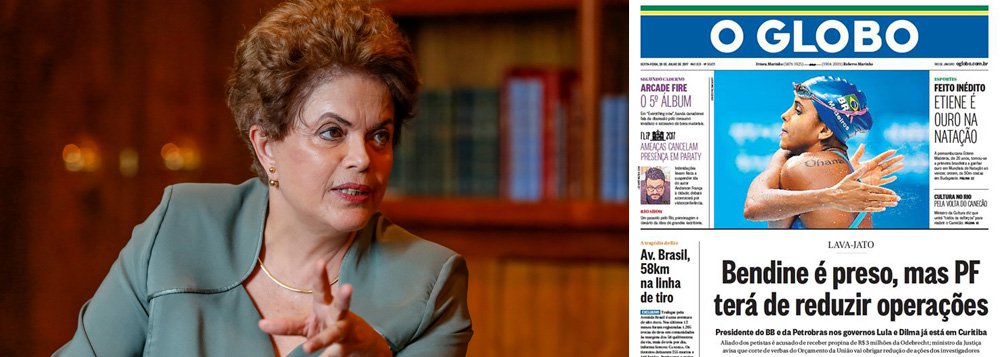 Presidente eleita Dilma Rousseff criticou o jornal O Globo, da Família Marinho, que na edição desta sexta-feira, 28, faz insinuações de que o ex-presidente da Petrobras Aldemir Bendine, preso na 42º fase da Lava Jato, teria ligação pessoal com a presidente; "Não é verdade que a presidenta eleita Dilma Rousseff tenha nomeado Aldemir Bendine para a Petrobrás com o propósito de bloquear acordos de leniência de empresas envolvidas na Lava Jato", diz Dilma em nota de sua assessoria de imprensa; ela lembrou que seu governo criou as medidas para os acordos de leniência e nunca criou obstáculos às investigações; "O jornal continua fomentando ilações sem fundamento. Não podemos esquecer que deu lastro aos golpistas que, hoje, afrontam o país"
(Foto: Aquiles Lins) Presidente eleita Dilma Rousseff criticou o jornal O Globo, da Família Marinho, que na edição desta sexta-feira, 28, faz insinuações de que o ex-presidente da Petrobras Aldemir Bendine, preso na 42º fase da Lava Jato, teria ligação pessoal com a presidente; "Não é verdade que a presidenta eleita Dilma Rousseff tenha nomeado Aldemir Bendine para a Petrobrás com o propósito de bloquear acordos de leniência de empresas envolvidas na Lava Jato", diz Dilma em nota de sua assessoria de imprensa; ela lembrou que seu governo criou as medidas para os acordos de leniência e nunca criou obstáculos às investigações; "O jornal continua fomentando ilações sem fundamento. Não podemos esquecer que deu lastro aos golpistas que, hoje, afrontam o país"
