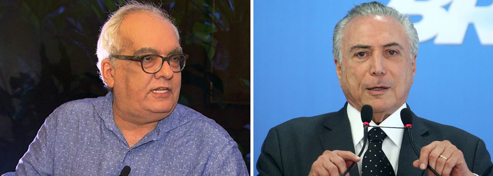 "Que tipo de coisa ele anda falando que não quer que seja de conhecimento público?", questiona o jornalista; "A única razão para Temer precisar de um misturador de vozes é não confiar em si mesmo. E, se ele não confia em si mesmo, como fazer com que o contribuinte confie?", pergunta ainda (Foto: Gisele Federicce) "Que tipo de coisa ele anda falando que não quer que seja de conhecimento público?", questiona o jornalista; "A única razão para Temer precisar de um misturador de vozes é não confiar em si mesmo. E, se ele não confia em si mesmo, como fazer com que o contribuinte confie?", pergunta ainda