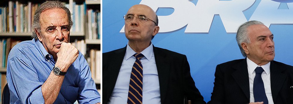 "Iniciada antes das eleições de 2014, a disputa pela Presidência em 2018 volta a ser predominante no processo político. Já bem notada, a contrariedade mútua de Michel Temer e Henrique Meirelles não decorre da aparente divergência de concepções econômicas entre o ministro da Fazenda e o grupo do Planalto. O jogo é apenas de política, enquanto o país se desconstrói sob a propaganda de que 'a recuperação começou'", escreve Janio de Freitas (Foto: Giuliana Miranda) "Iniciada antes das eleições de 2014, a disputa pela Presidência em 2018 volta a ser predominante no processo político. Já bem notada, a contrariedade mútua de Michel Temer e Henrique Meirelles não decorre da aparente divergência de concepções econômicas entre o ministro da Fazenda e o grupo do Planalto. O jogo é apenas de política, enquanto o país se desconstrói sob a propaganda de que 'a recuperação começou'", escreve Janio de Freitas