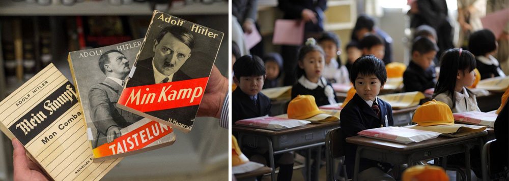Governo do Japão acha adequada a citação de excertos do livro de Adolf Hitler "Mein Kampf" nos manuais escolares, declarou em entrevista coletiva o vice-secretário geral do governo japonês, Koichi Hagiuda; "Existem exemplos de utilização de materiais educativos com citações parciais de "Mein Kampf " para refletir sobre o ambiente histórico da época em que este livro foi escrito. São usadas não com sentido positivo, mas com sentido negativo ", diz Hagiuda (Foto: Aquiles Lins) Governo do Japão acha adequada a citação de excertos do livro de Adolf Hitler "Mein Kampf" nos manuais escolares, declarou em entrevista coletiva o vice-secretário geral do governo japonês, Koichi Hagiuda; "Existem exemplos de utilização de materiais educativos com citações parciais de "Mein Kampf " para refletir sobre o ambiente histórico da época em que este livro foi escrito. São usadas não com sentido positivo, mas com sentido negativo ", diz Hagiuda