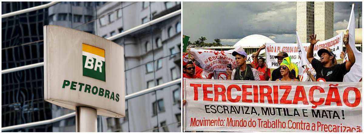 "Na última semana, no dia 31 de março, quando as centrais sindicais protestavam contra a lei que amplia sem restrições a terceirização para todas as atividades e setores econômicos do país, mais dois trabalhadores terceirizados da Petrobrás morreram em um acidente na Bahia", informa a Federação Única dos Petroleiros, que ressalta que "a relação direta entre terceirização e precarização se revela na pior das consequências deste processo: a morte por acidentes de trabalho"; os dois eram funcionários da empresa Relimp, de acordo com a FUP (Foto: Gisele Federicce) "Na última semana, no dia 31 de março, quando as centrais sindicais protestavam contra a lei que amplia sem restrições a terceirização para todas as atividades e setores econômicos do país, mais dois trabalhadores terceirizados da Petrobrás morreram em um acidente na Bahia", informa a Federação Única dos Petroleiros, que ressalta que "a relação direta entre terceirização e precarização se revela na pior das consequências deste processo: a morte por acidentes de trabalho"; os dois eram funcionários da empresa Relimp, de acordo com a FUP