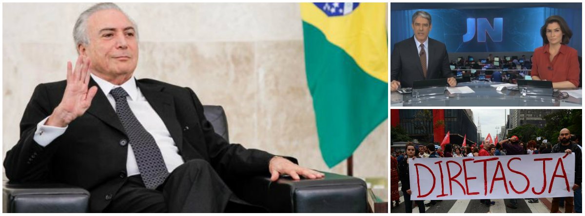 "Flagrado em vergonhosos diálogos de operadores clandestinos da política, Michel Temer aposta na covardia da TV Globo perante uma eleição direta para tentar permanecer no cargo de qualquer maneira", afirma Paulo Moreira Leite, articulista do 247; "Nem o sociólogo mais preguiçoso, daqueles que só leram Weber, Marx e Durkheim em apostila, seria capaz de acreditar que a troca de um presidente ilegítimo por um segundo presidente sem legitimidade poderia ser boa para um país que rasteja numa longa crise"; para PML, "num exótico projeto de transição sem povo, tenta-se afastar Temer para preservar um programa anti-popular que a população rejeita, numa velha repetição daquele truque em tudo parece mudar para que nada mude" (Foto: Paulo Moreira Leite) "Flagrado em vergonhosos diálogos de operadores clandestinos da política, Michel Temer aposta na covardia da TV Globo perante uma eleição direta para tentar permanecer no cargo de qualquer maneira", afirma Paulo Moreira Leite, articulista do 247; "Nem o sociólogo mais preguiçoso, daqueles que só leram Weber, Marx e Durkheim em apostila, seria capaz de acreditar que a troca de um presidente ilegítimo por um segundo presidente sem legitimidade poderia ser boa para um país que rasteja numa longa crise"; para PML, "num exótico projeto de transição sem povo, tenta-se afastar Temer para preservar um programa anti-popular que a população rejeita, numa velha repetição daquele truque em tudo parece mudar para que nada mude"