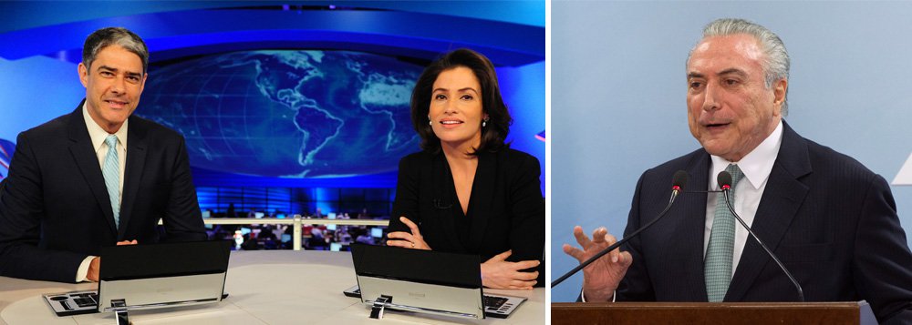 Globo atira Michel Temer ao mar; um ano depois de colocá-lo no poder por meio de um golpe mandrake, emissora da família Marinho deixa claro, no Jornal Nacional, que Temer virou bagaço de laranja; noticiário também exibe os áudios em que Temer avaliza a compra do silêncio de Eduardo Cunha; Globo já prepara seu plano B para substituir Michel Temer e encontrar outro nome, menos sujo, para levar adiante sua agenda; primeira fala de William Bonner foi sobre a fala "nada republicana" de Temer (Foto: Aquiles Lins) Globo atira Michel Temer ao mar; um ano depois de colocá-lo no poder por meio de um golpe mandrake, emissora da família Marinho deixa claro, no Jornal Nacional, que Temer virou bagaço de laranja; noticiário também exibe os áudios em que Temer avaliza a compra do silêncio de Eduardo Cunha; Globo já prepara seu plano B para substituir Michel Temer e encontrar outro nome, menos sujo, para levar adiante sua agenda; primeira fala de William Bonner foi sobre a fala "nada republicana" de Temer