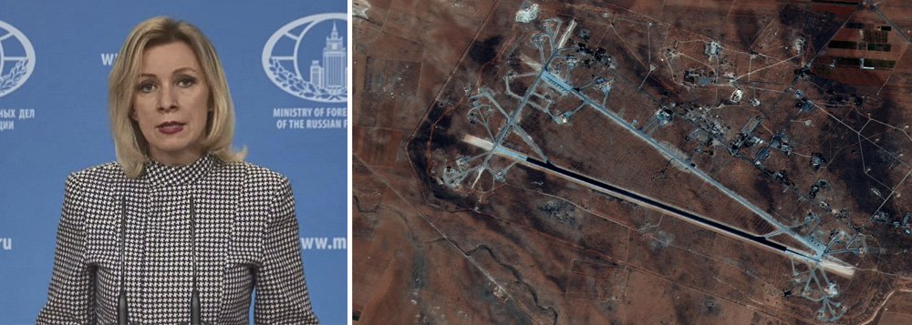 "É claro para qualquer especialista que a decisão de atacar foi tomada em Washington antes dos eventos em Idlib, que foram simplesmente usados como um pretexto", diz porta-voz do Ministério de Relações Exteriores da Rússia, Maria Zakharova, sobre o bombardeio com 59 mísseis lançados de navios militares americanos no mar Mediterrâneo contra a base de Shairat, a 25 quilômetros de Homs (Foto: Aquiles Lins) "É claro para qualquer especialista que a decisão de atacar foi tomada em Washington antes dos eventos em Idlib, que foram simplesmente usados como um pretexto", diz porta-voz do Ministério de Relações Exteriores da Rússia, Maria Zakharova, sobre o bombardeio com 59 mísseis lançados de navios militares americanos no mar Mediterrâneo contra a base de Shairat, a 25 quilômetros de Homs