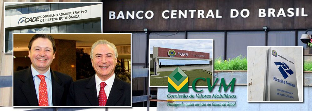 Michel Temer é, definitivamente, o maior corrupto da história do Brasil; ele não foi gravado apenas avalizando a compra do silêncio de Eduardo Cunha e vazando a informação privilegiada sobre a taxa de juros do Banco Central; por meio de seu operador Rodrigo da Rocha Loures, ele também ofereceu à JBS o direito de nomear servidores em vários órgãos federais, em troca de propina; Temer ofereceu cargos no Cade, na Comissão de Valores Mobiliários, na Receita Federal, no Banco Central e na Procuradoria da Fazenda Nacional; traidor da presidente Dilma Rousseff e da democracia brasileira, ele deve cair ainda hoje, saindo do golpe para a lata de lixo da História (Foto: Leonardo Attuch) Michel Temer é, definitivamente, o maior corrupto da história do Brasil; ele não foi gravado apenas avalizando a compra do silêncio de Eduardo Cunha e vazando a informação privilegiada sobre a taxa de juros do Banco Central; por meio de seu operador Rodrigo da Rocha Loures, ele também ofereceu à JBS o direito de nomear servidores em vários órgãos federais, em troca de propina; Temer ofereceu cargos no Cade, na Comissão de Valores Mobiliários, na Receita Federal, no Banco Central e na Procuradoria da Fazenda Nacional; traidor da presidente Dilma Rousseff e da democracia brasileira, ele deve cair ainda hoje, saindo do golpe para a lata de lixo da História