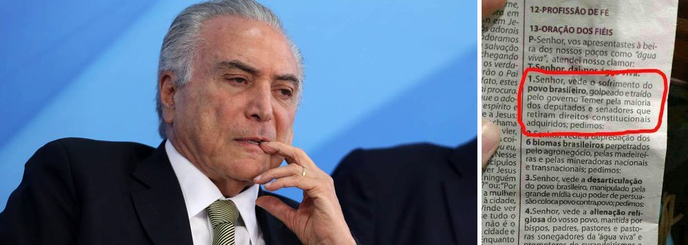 Igreja Nossa Senhora do Carmo, em Itaquera, zona leste de São Paulo, decidiu alertar seus fiéis de que estão sendo alvos de um "golpe" protagonizado por Michel Temer e pelo Congresso, que visa retirar direitos e benefíciso sociais (Foto: Gisele Federicce) Igreja Nossa Senhora do Carmo, em Itaquera, zona leste de São Paulo, decidiu alertar seus fiéis de que estão sendo alvos de um "golpe" protagonizado por Michel Temer e pelo Congresso, que visa retirar direitos e benefíciso sociais