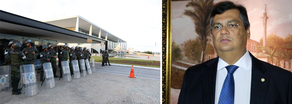 Governador do Maranhão, Flávio Dino (PCdoB), disse que "usar o Exército para mandar recado a opositores é hediondo, em um país que viveu uma ditadura com torturas, censura, cassações e mortes"; "As memórias de Rubens Paiva, Herzog, Covas, Marighella, Zuzu Angel, Ulysses Guimarães e outros perseguidos pela ditadura merecem respeito", declarou, em crítica direta a Michel Temer (Foto: Gisele Federicce) Governador do Maranhão, Flávio Dino (PCdoB), disse que "usar o Exército para mandar recado a opositores é hediondo, em um país que viveu uma ditadura com torturas, censura, cassações e mortes"; "As memórias de Rubens Paiva, Herzog, Covas, Marighella, Zuzu Angel, Ulysses Guimarães e outros perseguidos pela ditadura merecem respeito", declarou, em crítica direta a Michel Temer