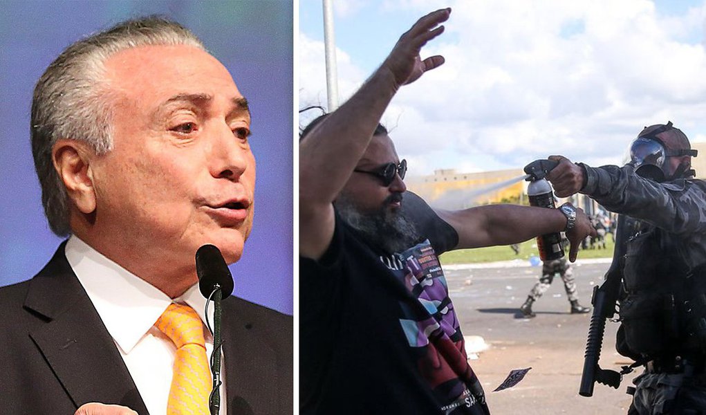 O golpista que: (a) não tem nenhum apoio popular; (b) que perdeu o apoio da globo golpista; (c) que assiste sua base de malfeitores pragmáticos derretendo no congresso; (d) que começa a perder apoio da justiça da casa grande; (e) que sabe que sua única tábua de salvação é viabilizando as malfadadas reformas para agradar os donos do mundo (bancos, conglomerados financeiros e empresariais), convocou as Forças Armadas para tentar mais uns suspiros... Ele sabe que só lhe resta usar a violência para continuar no poder; leia o artigo do cientista político Robson Sávio Reis Souza (Foto: Robson Sávio Reis Souza) O golpista que: (a) não tem nenhum apoio popular; (b) que perdeu o apoio da globo golpista; (c) que assiste sua base de malfeitores pragmáticos derretendo no congresso; (d) que começa a perder apoio da justiça da casa grande; (e) que sabe que sua única tábua de salvação é viabilizando as malfadadas reformas para agradar os donos do mundo (bancos, conglomerados financeiros e empresariais), convocou as Forças Armadas para tentar mais uns suspiros... Ele sabe que só lhe resta usar a violência para continuar no poder; leia o artigo do cientista político Robson Sávio Reis Souza