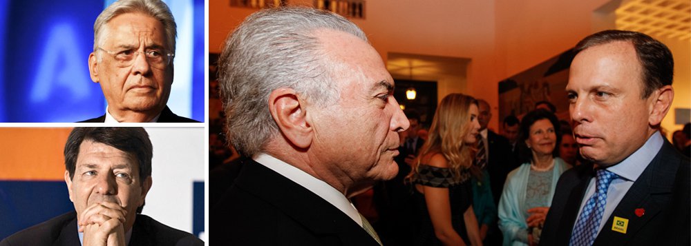 Jornalista Fernando Brito lembra que ontem, em Lisboa, Fernando Henrique Cardoso disse que só a legitimidade do voto dá "condições para o poder ser exercido com a estabilidade necessária para cuidar das coisas que contam para o povo", nunca estocada em Michel Temer; já hoje o presidente do Itaú, Roberto Setúbal, emendou que a "política é para políticos" e que "não dá para imaginar que um gestor competente vai solucionar os problemas do Brasil", numa menção indireta ao prefetio João Doria (PSDB); "Um país sem instituições políticas, ou ao menos com elas exibidas publicamente como se fosse o valhacouto apenas dos piores bandidos, está sujeito a toda sorte de aventureiros", diz Brito (Foto: Aquiles Lins) Jornalista Fernando Brito lembra que ontem, em Lisboa, Fernando Henrique Cardoso disse que só a legitimidade do voto dá "condições para o poder ser exercido com a estabilidade necessária para cuidar das coisas que contam para o povo", nunca estocada em Michel Temer; já hoje o presidente do Itaú, Roberto Setúbal, emendou que a "política é para políticos" e que "não dá para imaginar que um gestor competente vai solucionar os problemas do Brasil", numa menção indireta ao prefetio João Doria (PSDB); "Um país sem instituições políticas, ou ao menos com elas exibidas publicamente como se fosse o valhacouto apenas dos piores bandidos, está sujeito a toda sorte de aventureiros", diz Brito