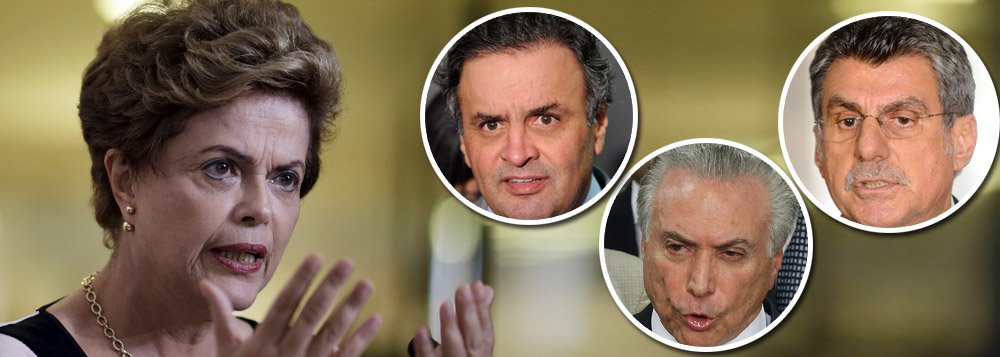 Aécio Neves (PSDB-MG), o articulador do golpe que feriu a democracia e destruiu a economia brasileira, é o recordista, com cinco inquéritos; ao lado dele, o senador Romero Jucá (PMDB-RR), que defendeu o golpe para estancar a sangria da Lava Jato; juntos, os dois instalaram no poder um governo com nada menos que nove ministros investigados: Eliseu Padilha, Moreira Franco, Gilberto Kassab, Helder Barbalho, Aloysio Nunes, Blairo Maggi, Bruno Araújo, Roberto Freire e Marcos Pereira; marchas contra a corrupção derrubaram Dilma, contra quem não pesa uma acusação de desvios de recursos, e instalaram no poder o governo mais enlameado da história (Foto: Gisele Federicce) Aécio Neves (PSDB-MG), o articulador do golpe que feriu a democracia e destruiu a economia brasileira, é o recordista, com cinco inquéritos; ao lado dele, o senador Romero Jucá (PMDB-RR), que defendeu o golpe para estancar a sangria da Lava Jato; juntos, os dois instalaram no poder um governo com nada menos que nove ministros investigados: Eliseu Padilha, Moreira Franco, Gilberto Kassab, Helder Barbalho, Aloysio Nunes, Blairo Maggi, Bruno Araújo, Roberto Freire e Marcos Pereira; marchas contra a corrupção derrubaram Dilma, contra quem não pesa uma acusação de desvios de recursos, e instalaram no poder o governo mais enlameado da história