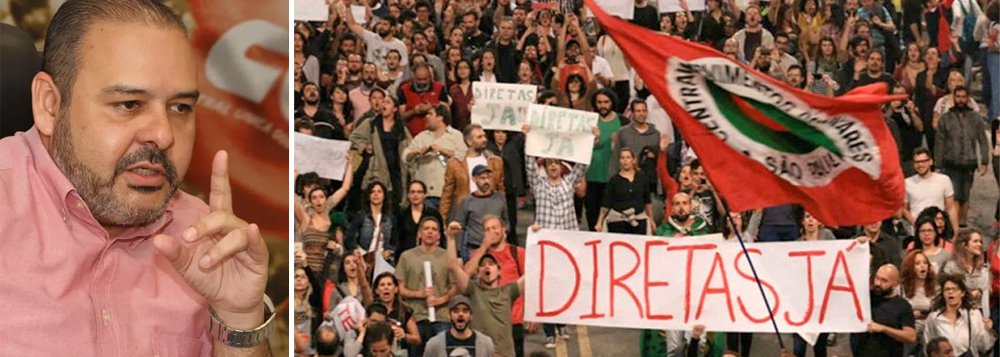 Pesquisa CUT/Vox Populi mostrou que a cassação de Michel Temer e convocação de eleições diretas para eleger democraticamente seu sucessor têm o apoio 90% dos brasileiros; segundo o presidente da CUT, Vagner Freitas, a conjuntura política do país fortalece não só a convocação da greve geral para o dia 28 de abril como dá fôlego por um novo movimento por diretas já; "Nossa proposta é convocar eleição geral, renovar tanto o Executivo quanto o Legislativo. Todo o sistema está corroído", diz Vagner; "Acredito que a implosão do sistema político brasileiro possa desaguar em uma reforma com mais participação popular, com mais democracia" (Foto: Aquiles Lins) Pesquisa CUT/Vox Populi mostrou que a cassação de Michel Temer e convocação de eleições diretas para eleger democraticamente seu sucessor têm o apoio 90% dos brasileiros; segundo o presidente da CUT, Vagner Freitas, a conjuntura política do país fortalece não só a convocação da greve geral para o dia 28 de abril como dá fôlego por um novo movimento por diretas já; "Nossa proposta é convocar eleição geral, renovar tanto o Executivo quanto o Legislativo. Todo o sistema está corroído", diz Vagner; "Acredito que a implosão do sistema político brasileiro possa desaguar em uma reforma com mais participação popular, com mais democracia"
