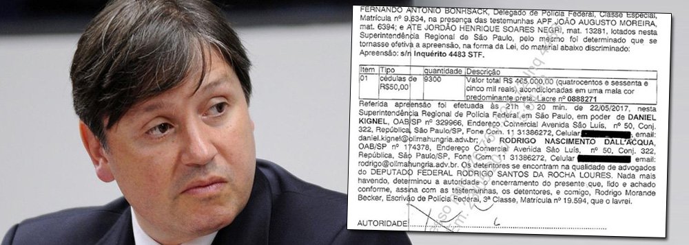 A defesa do deputado Rocha Loures devolveu a mala com propina da JBS com R$ 35 mil a menos, segundo informações da Polícia Federal; os advogados do parlamentar não se manifestaram sobre o montante a menos na mala (Foto: Charles Nisz) A defesa do deputado Rocha Loures devolveu a mala com propina da JBS com R$ 35 mil a menos, segundo informações da Polícia Federal; os advogados do parlamentar não se manifestaram sobre o montante a menos na mala
