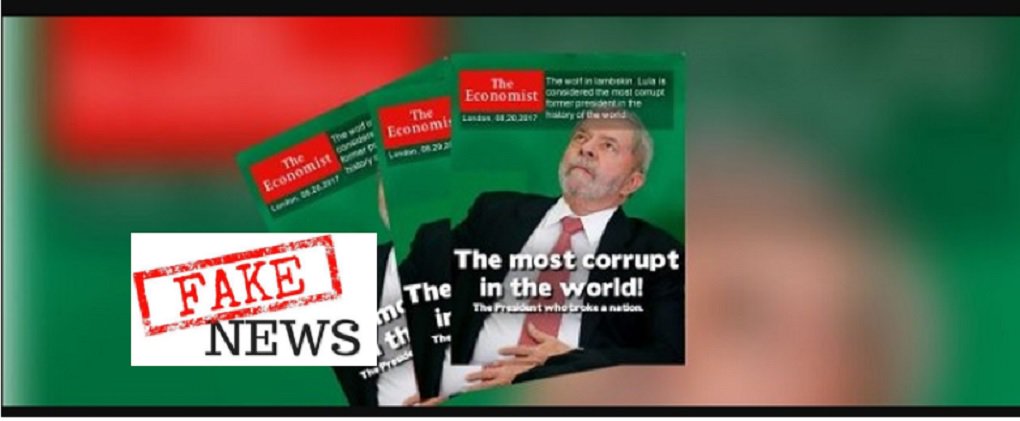 Uma imagem circula em grupos de WhatsApp com a notícia de que o ex-presidente Luiz Inácio Lula da Silva foi eleito pela revista "The Economist" "o presidente mais corrupto da história mundial"; trata-se de uma mentira: a imagem com o petista na capa da revista é falsa; as duas últimas capas da revista, publicadas em agosto (12 e 17) são com o presidente norte-americano Donald Trump e motores de ignição
(Foto: José Barbacena) Uma imagem circula em grupos de WhatsApp com a notícia de que o ex-presidente Luiz Inácio Lula da Silva foi eleito pela revista "The Economist" "o presidente mais corrupto da história mundial"; trata-se de uma mentira: a imagem com o petista na capa da revista é falsa; as duas últimas capas da revista, publicadas em agosto (12 e 17) são com o presidente norte-americano Donald Trump e motores de ignição