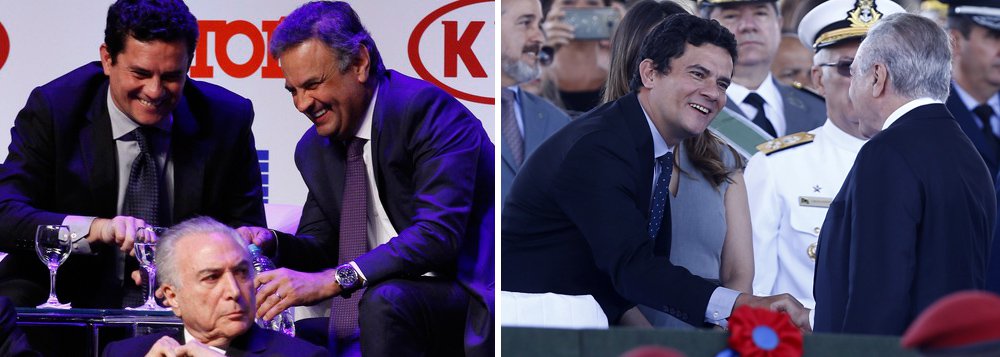 Jornalista Paulo Nogueira, do Diário do Centro do Mundo (DCM), disse que os sorrisos do juiz Sérgio Moro a pessoas como Aécio Neves e Michel Temer, articulador e produto do golpe, respectivamente, são "simplesmente indecorosos"; "Um juiz não pode rir daquela maneira cúmplice, deslumbrada, quase histérica para pessoas de alto envolvimento numa operação anticorrupção que ele comanda", diz Nogueira; "Os sorrisos de Moro a certas pessoas são um acinte à sociedade, a todos os que acreditam na isenção da Justiça e dos juízes" (Foto: Aquiles Lins) Jornalista Paulo Nogueira, do Diário do Centro do Mundo (DCM), disse que os sorrisos do juiz Sérgio Moro a pessoas como Aécio Neves e Michel Temer, articulador e produto do golpe, respectivamente, são "simplesmente indecorosos"; "Um juiz não pode rir daquela maneira cúmplice, deslumbrada, quase histérica para pessoas de alto envolvimento numa operação anticorrupção que ele comanda", diz Nogueira; "Os sorrisos de Moro a certas pessoas são um acinte à sociedade, a todos os que acreditam na isenção da Justiça e dos juízes"