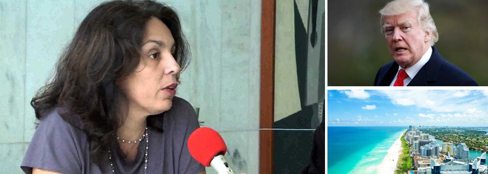 "Em princípio, o endurecimento das fronteiras estadunidenses aos habitantes do país sul-americano teria como foco os diplomatas e funcionários, mas o restante da população também será alvo de um controle maior. Ou seja, para atingir Nicolás Maduro, Trump penalizou os coxinhas venezuelanos, que agora terão dificultadas suas idas a Miami", diz a jornalista Cynara Menezes, a socialista morena (Foto: Leonardo Attuch) "Em princípio, o endurecimento das fronteiras estadunidenses aos habitantes do país sul-americano teria como foco os diplomatas e funcionários, mas o restante da população também será alvo de um controle maior. Ou seja, para atingir Nicolás Maduro, Trump penalizou os coxinhas venezuelanos, que agora terão dificultadas suas idas a Miami", diz a jornalista Cynara Menezes, a socialista morena