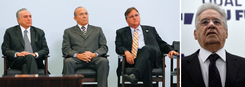 "Denunciada hoje pela Polícia Federal, a quadrilha do PMDB de Temer opera há mais de 20 anos em Brasília, desde o governo FHC. Bastou o presidente Fernando Henrique Cardoso entregar os ministérios dos Transportes e da Justiça para Eliseu Padilha e Iris Rezende e os peemedebistas fizeram as pazes com o Governo. O presidente da Câmara, Michel Temer (PMDB-SP), Eliseu e o líder do PMDB na Câmara, Geddel Vieira Lima (BA) fecharam neste final de semana a estratégia para abafar o escândalo das denúncias de compra de votos na votação da reeleição", escreve o colunista Alex Solnik (Foto: Alex Solnik) "Denunciada hoje pela Polícia Federal, a quadrilha do PMDB de Temer opera há mais de 20 anos em Brasília, desde o governo FHC. Bastou o presidente Fernando Henrique Cardoso entregar os ministérios dos Transportes e da Justiça para Eliseu Padilha e Iris Rezende e os peemedebistas fizeram as pazes com o Governo. O presidente da Câmara, Michel Temer (PMDB-SP), Eliseu e o líder do PMDB na Câmara, Geddel Vieira Lima (BA) fecharam neste final de semana a estratégia para abafar o escândalo das denúncias de compra de votos na votação da reeleição", escreve o colunista Alex Solnik