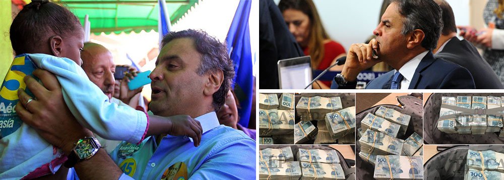 O senador Aécio Neves (PSDB-MG) poderia ser hoje um dos nomes mais fortes para a disputa presidencial de 2018 se tivesse aceitado sua derrota nas eleições de 2014 para a presidente deposta Dilma Rousseff; no entanto, a pesquisa CNT/MDA o aponta como o presidenciável mais rejeitado do Brasil, em quem 69,5% dos brasileiros não votariam em nenhuma hipótese; os motivos são três: a contribuição decisiva para destruir a democracia brasileira, a hipocrisia diante da corrupção, uma vez que ele avaliza o apoio do PSDB a Michel Temer, e as próprias malas de R$ 2 milhões da JBS que foram entregues a seu primo Fred Pacheco; seu pedido de prisão foi novamente adiado e poderá ser julgado pelo STF no dia 26 deste mês (Foto: Leonardo Attuch) O senador Aécio Neves (PSDB-MG) poderia ser hoje um dos nomes mais fortes para a disputa presidencial de 2018 se tivesse aceitado sua derrota nas eleições de 2014 para a presidente deposta Dilma Rousseff; no entanto, a pesquisa CNT/MDA o aponta como o presidenciável mais rejeitado do Brasil, em quem 69,5% dos brasileiros não votariam em nenhuma hipótese; os motivos são três: a contribuição decisiva para destruir a democracia brasileira, a hipocrisia diante da corrupção, uma vez que ele avaliza o apoio do PSDB a Michel Temer, e as próprias malas de R$ 2 milhões da JBS que foram entregues a seu primo Fred Pacheco; seu pedido de prisão foi novamente adiado e poderá ser julgado pelo STF no dia 26 deste mês