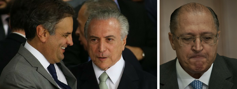 Aécio Neves, Michel Temer e Geraldo Alckmin (Foto: Giuliana Miranda) Aécio Neves, Michel Temer e Geraldo Alckmin
