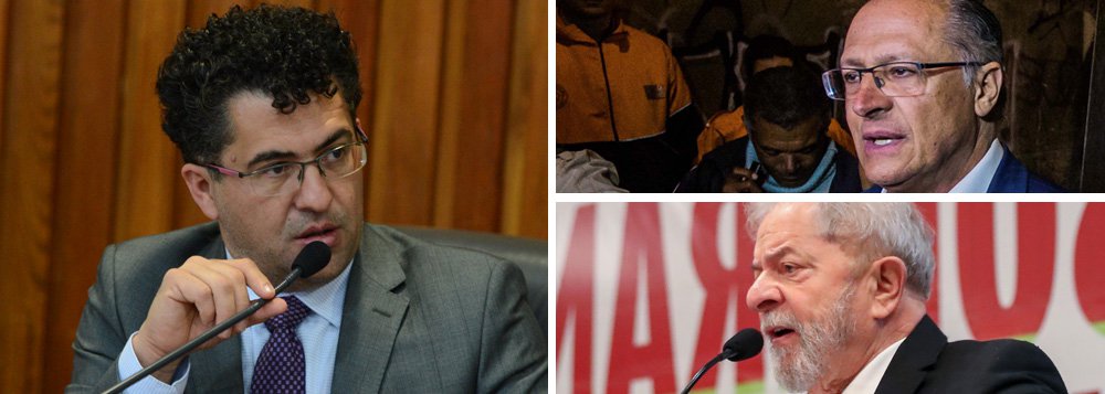 A operação da Polícia Civil contra Marcos Lula da Silva, filho do ex-presidente Luiz Inácio Lula da Silva, gerou indignação da bancada do PT na Assembleia Legislativa de São Paulo; "Os deputados e deputadas estaduais do do PT exigem esclarecimentos do Governador Geraldo Alckmin e de seu Secretário de Segurança Pública acerca dos motivos de tal operação, de claro caráter político", diz o líder do PT, deputado Alencar Santana Braga; "Assim como exigem a identificação do autor da falsa denúncia. Não podemos permitir que as instituições públicas sejam usadas de forma discricionária e para uso político. Todos perdem com isso, principalmente o Estado Democrático de Direito", diz Braga (Foto: Aquiles Lins) A operação da Polícia Civil contra Marcos Lula da Silva, filho do ex-presidente Luiz Inácio Lula da Silva, gerou indignação da bancada do PT na Assembleia Legislativa de São Paulo; "Os deputados e deputadas estaduais do do PT exigem esclarecimentos do Governador Geraldo Alckmin e de seu Secretário de Segurança Pública acerca dos motivos de tal operação, de claro caráter político", diz o líder do PT, deputado Alencar Santana Braga; "Assim como exigem a identificação do autor da falsa denúncia. Não podemos permitir que as instituições públicas sejam usadas de forma discricionária e para uso político. Todos perdem com isso, principalmente o Estado Democrático de Direito", diz Braga