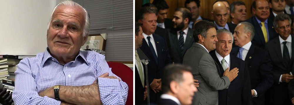 O jornalista Mino Carta, editor da revista Carta Capital, criticou a "resignação" do povo brasileiro diante da atual crise política e dos retrocessos promovidos por Michel Temer e seus aliados depois do golpe parlamentar de 2016; "A resignação do povo é de verdade a da população em bloco, com a exceção dos donos da mansão senhorial. A jaula está na mente de todos como fatalidade inescapável. Temos uma história de golpes e falsas revoluções. Quem sabe ainda venha o dia de entendermos que a conciliação é a das chamadas elites (elites?) e que o Brasil somente mudará se for tomada a casa-grande", diz Carta em artigo (Foto: Aquiles Lins) O jornalista Mino Carta, editor da revista Carta Capital, criticou a "resignação" do povo brasileiro diante da atual crise política e dos retrocessos promovidos por Michel Temer e seus aliados depois do golpe parlamentar de 2016; "A resignação do povo é de verdade a da população em bloco, com a exceção dos donos da mansão senhorial. A jaula está na mente de todos como fatalidade inescapável. Temos uma história de golpes e falsas revoluções. Quem sabe ainda venha o dia de entendermos que a conciliação é a das chamadas elites (elites?) e que o Brasil somente mudará se for tomada a casa-grande", diz Carta em artigo