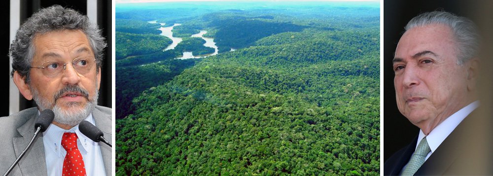 "Um governo fraco e medíocre não tem legitimidade para provocar uma diminuição da proteção das nossas florestas e não irá garantir que atividades de mineração sejam desenvolvidas respeitando a legislação ambiental", desabafou Paulo Rocha (PT-PA), que propõe um decreto legislativo contra a iniciativa de Temer (Foto: Leonardo Attuch) "Um governo fraco e medíocre não tem legitimidade para provocar uma diminuição da proteção das nossas florestas e não irá garantir que atividades de mineração sejam desenvolvidas respeitando a legislação ambiental", desabafou Paulo Rocha (PT-PA), que propõe um decreto legislativo contra a iniciativa de Temer