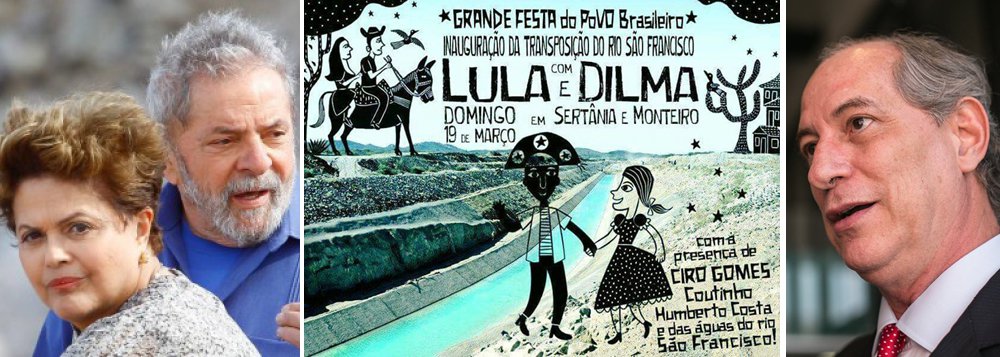 Ato político, às 16h deste domingo (19), terá presença dos ex-presidentes Lula e Dilma, além de Ciro Gomes e governadores da Paraíba, Ceará, Bahia e Piauí (Foto: Leonardo Attuch) Ato político, às 16h deste domingo (19), terá presença dos ex-presidentes Lula e Dilma, além de Ciro Gomes e governadores da Paraíba, Ceará, Bahia e Piauí